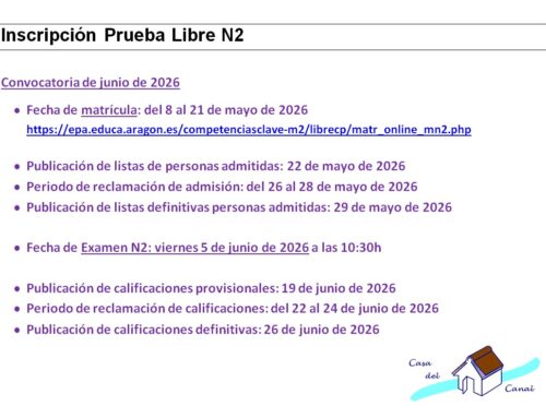 INSCRIPCIÓN PRUEBA LIBRE N2 COMPETENCIAS CLAVE