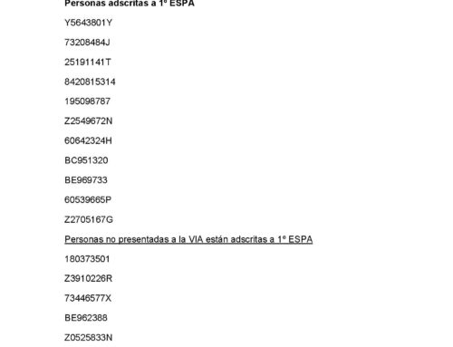 ESPA ADMISIÓN CURSO 2026-2027 Cuatrimestre 1º