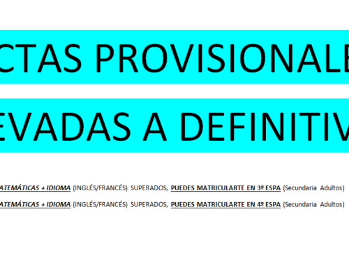 ACTAS PRUEBA LIBRE N2 Y N3 ELEVADAS A DEFINITIVAS