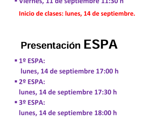 CFGB Y ESPA PRESENTACIÓN Y COMIENZO DE CLASES