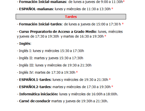 HORARIO ENSEÑANZAS 2026-2027 1er CUATRIMESTRE